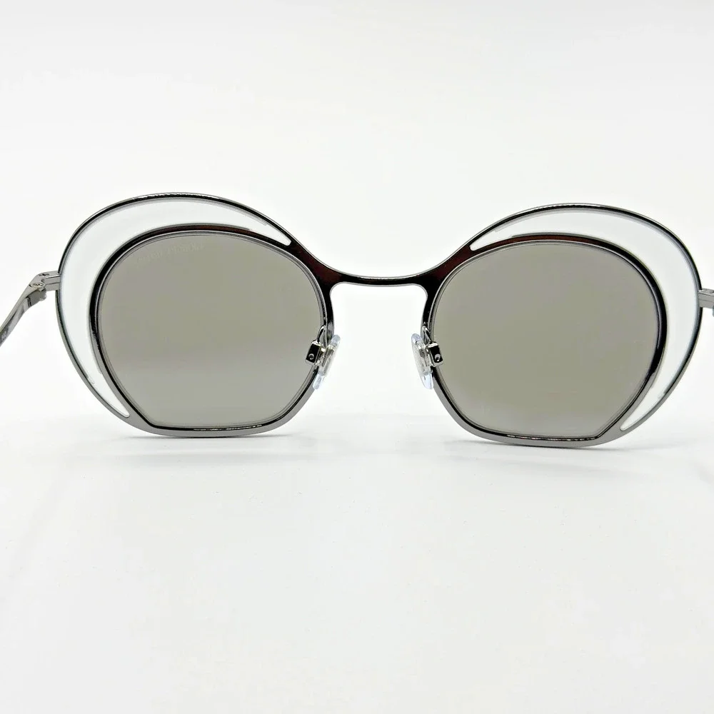 Giorgio Armani Sunglasses AR6073 3010/6G Silver Cat Eye Frame Gray Lens 47mm